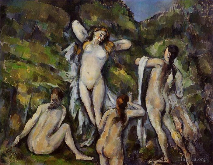 保罗·塞尚 的油画作品 -  《四浴者,1890》