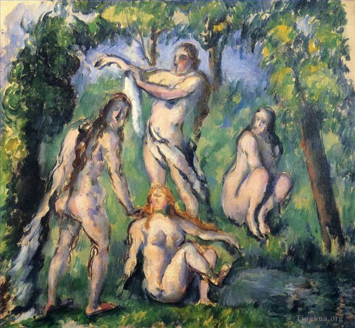 保罗·塞尚 的油画作品 -  《四个浴女》