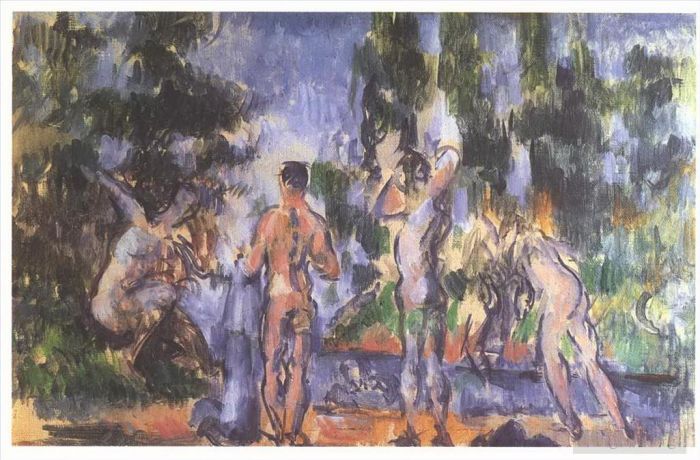 保罗·塞尚 的油画作品 -  《四个沐浴者》