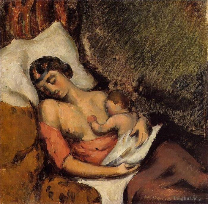 保罗·塞尚 的油画作品 -  《霍滕斯母乳喂养保罗》