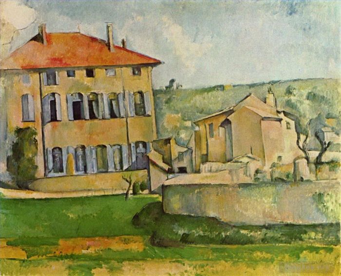 保罗·塞尚 的油画作品 -  《Jas,de,Bouffan,的房屋和农场》