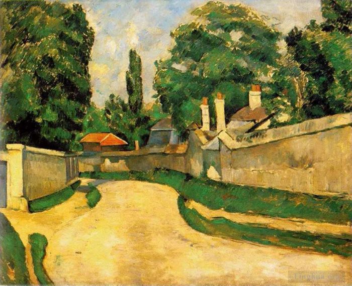 保罗·塞尚 的油画作品 -  《路边的房子》