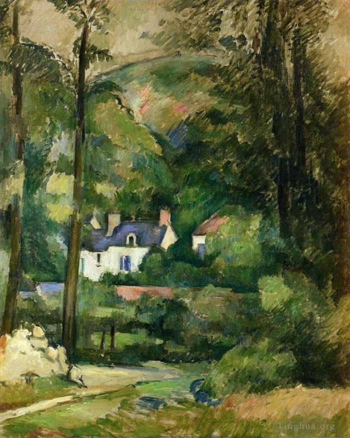 保罗·塞尚 的油画作品 -  《绿树丛中的房屋》
