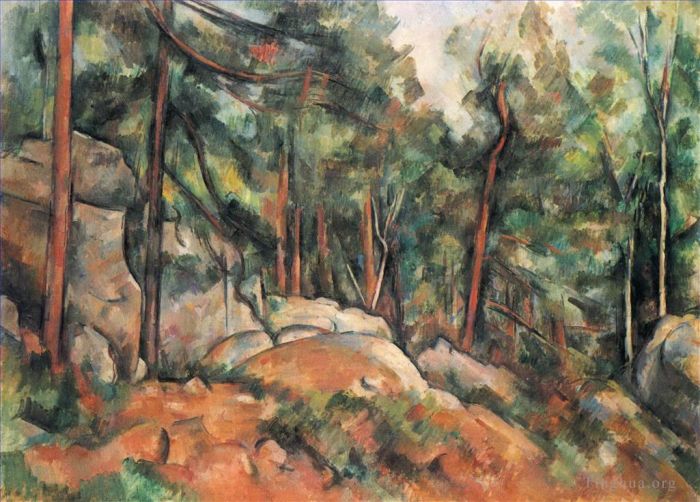 保罗·塞尚 的油画作品 -  《在树林里》