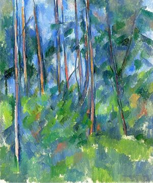 艺术家保罗·塞尚作品《在树林里》