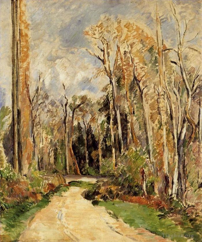 保罗·塞尚 的油画作品 -  《Estaque,透过树林看风景》