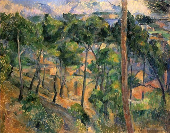 保罗·塞尚 的油画作品 -  《L,Estaque,松树景观》