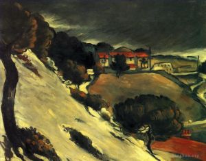 艺术家保罗·塞尚作品《雪下的埃斯塔克》