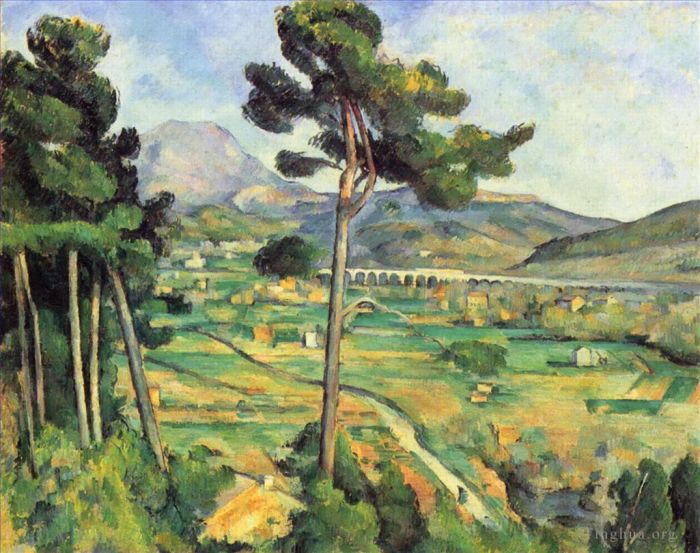 保罗·塞尚 的油画作品 -  《景观与高架桥蒙塔涅圣维克多》