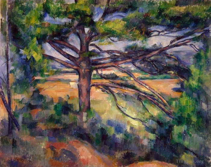 保罗·塞尚 的油画作品 -  《大松和红土》