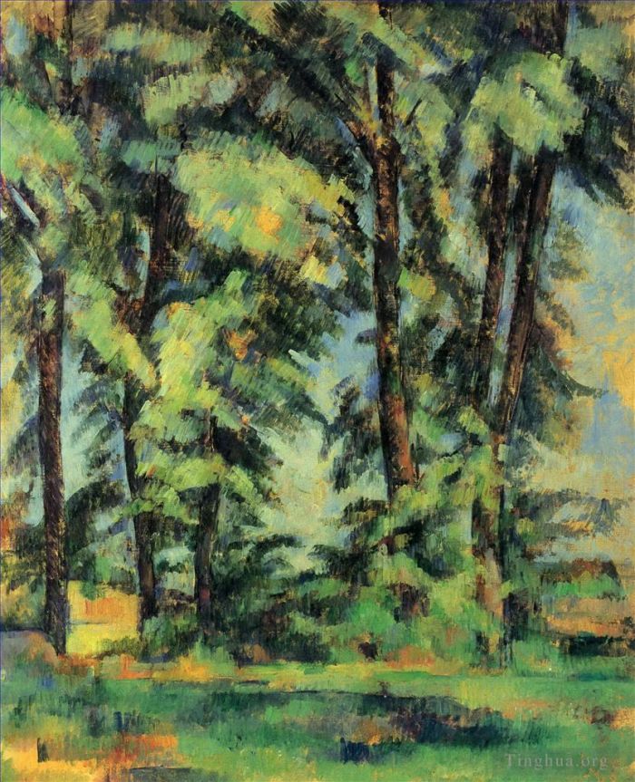 保罗·塞尚 的油画作品 -  《Jas,de,Bouffan,的大树》