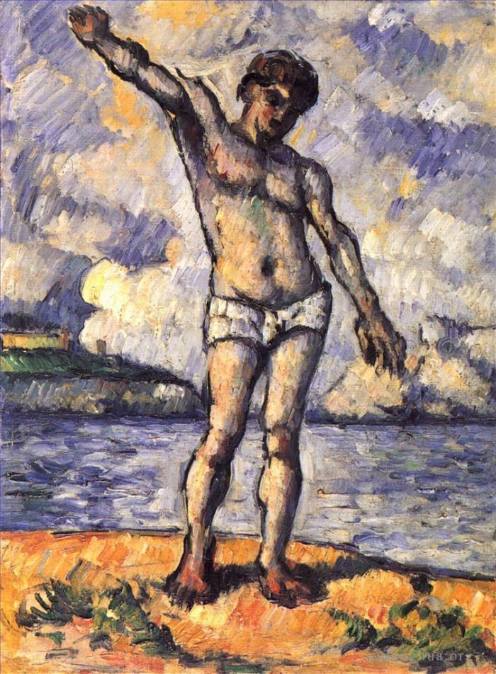 保罗·塞尚 的油画作品 -  《男子站立双臂伸展》