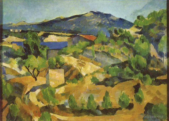 保罗·塞尚 的油画作品 -  《普罗旺斯,L,Estaque,的山脉》