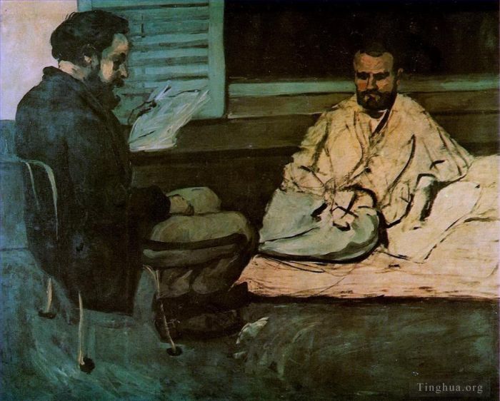 保罗·塞尚 的油画作品 -  《保罗·亚历克西斯为埃米尔·佐拉读手稿》