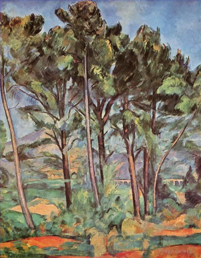保罗·塞尚 的油画作品 -  《松树和渡槽》