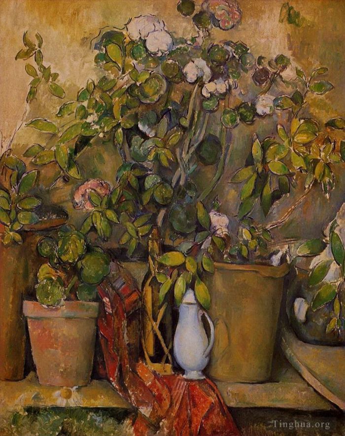 保罗·塞尚 的油画作品 -  《盆栽》
