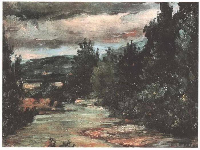 保罗·塞尚 的油画作品 -  《平原上的河流》