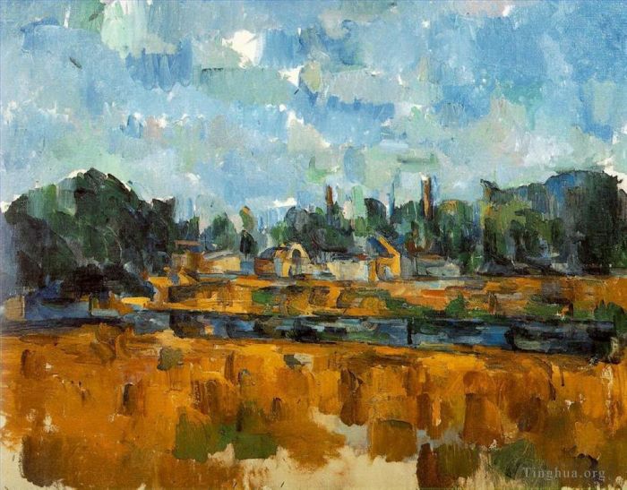 保罗·塞尚 的油画作品 -  《河岸》