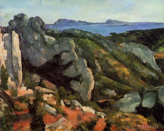 保罗·塞尚 的油画作品 -  《Estaque,的岩石》