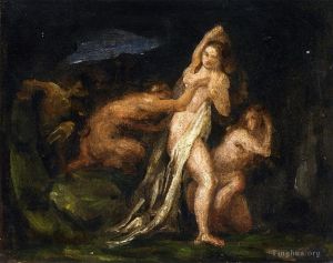 艺术家保罗·塞尚作品《萨蒂尔和仙女》