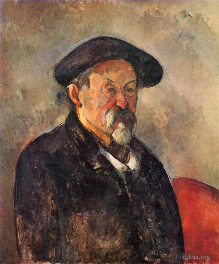 保罗·塞尚 的油画作品 -  《戴贝雷帽的自画像》