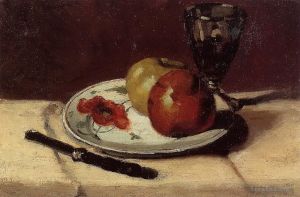 艺术家保罗·塞尚作品《静物苹果和一杯》