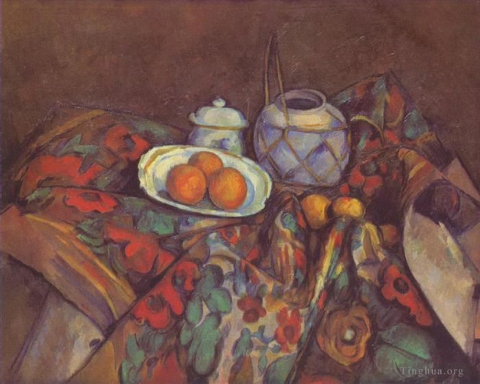 保罗·塞尚 的油画作品 -  《静物与橙子》
