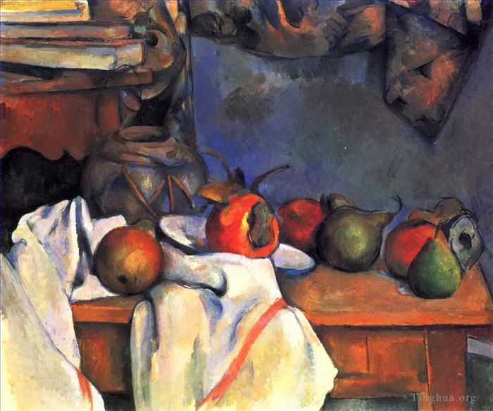 保罗·塞尚 的油画作品 -  《静物与石榴和梨,2》