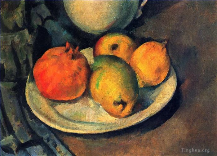 保罗·塞尚 的油画作品 -  《静物与石榴和梨》