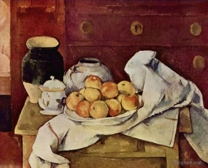 保罗·塞尚 的油画作品 -  《有抽屉柜的静物,1887》