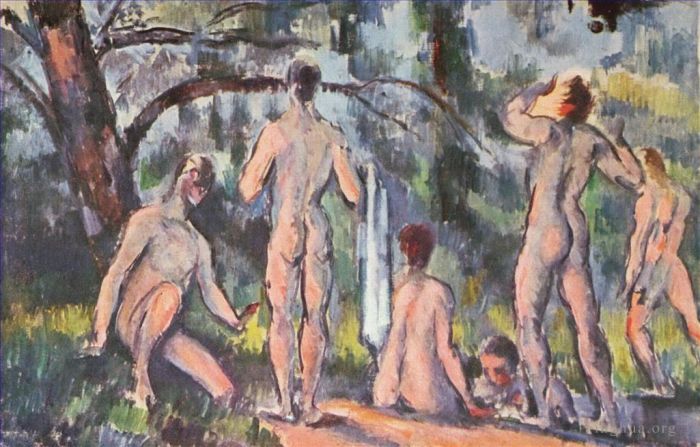 保罗·塞尚 的油画作品 -  《沐浴者研究》
