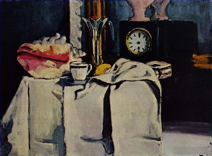 保罗·塞尚 的油画作品 -  《黑色大理石时钟》