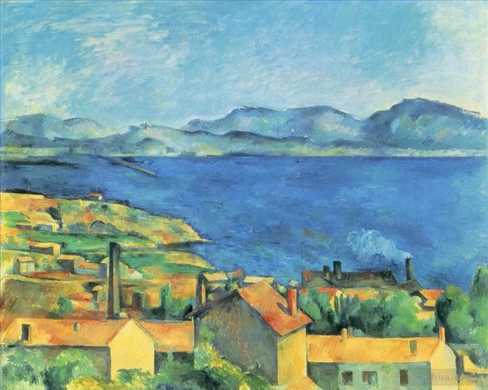 保罗·塞尚 的油画作品 -  《从,LEstaque,1885,看到的马赛湾》