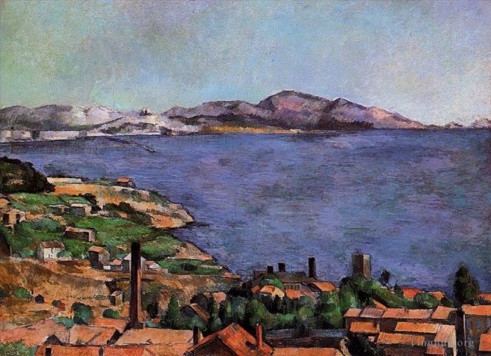 保罗·塞尚 的油画作品 -  《从,LEstaque,看到的马赛湾》