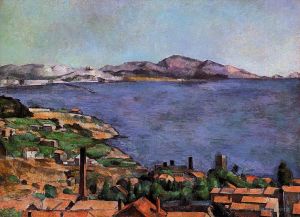 艺术家保罗·塞尚作品《从,LEstaque,看到的马赛湾》