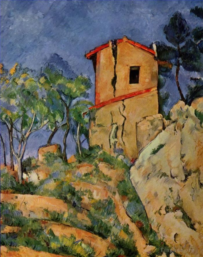 保罗·塞尚 的油画作品 -  《墙壁开裂的房子》