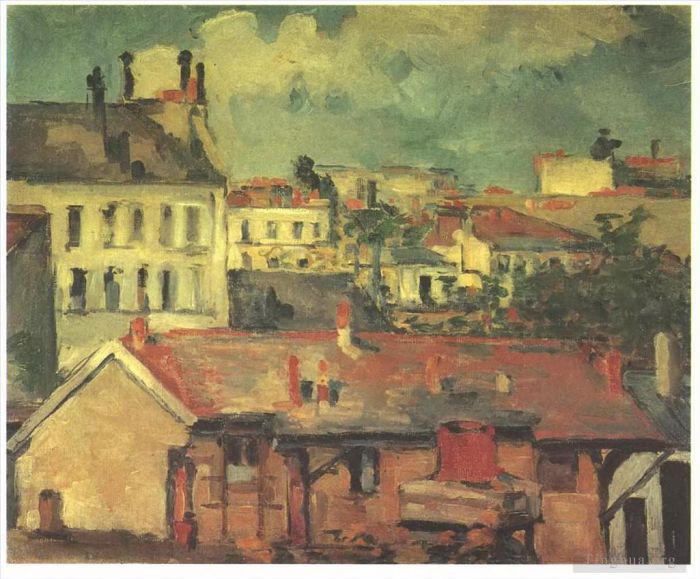 保罗·塞尚 的油画作品 -  《屋顶》