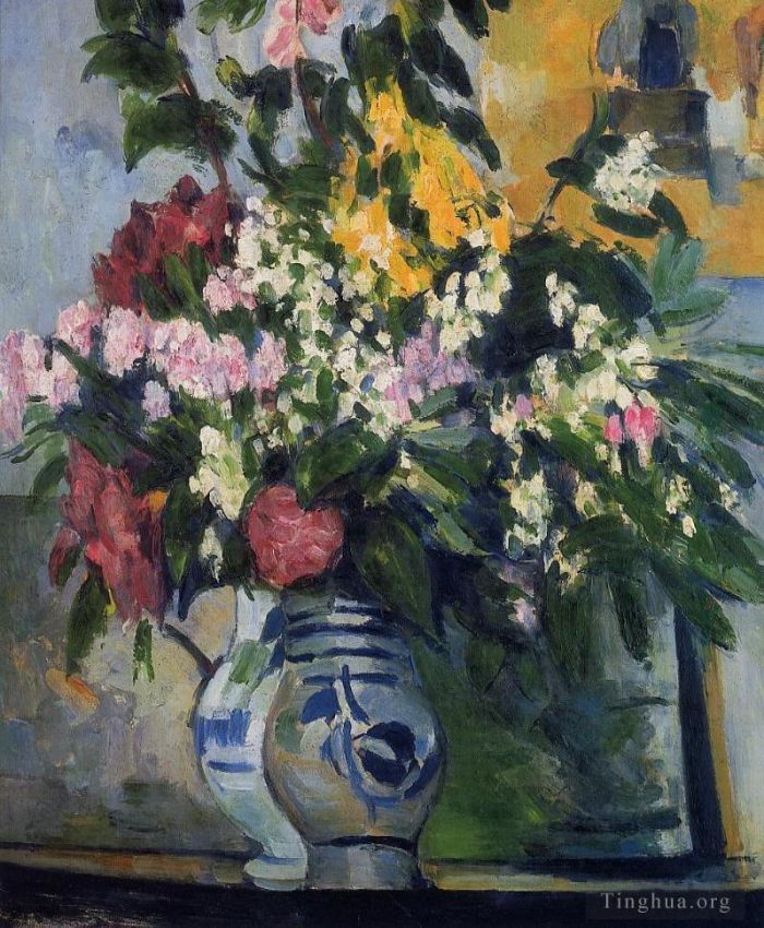 保罗·塞尚 的油画作品 -  《两瓶花》