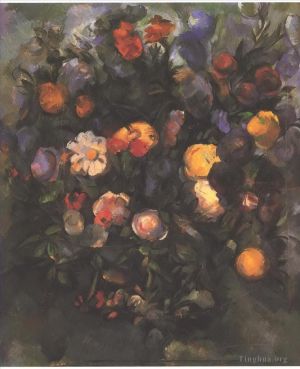 艺术家保罗·塞尚作品《花瓶里的花》