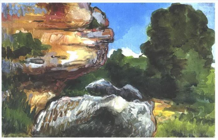 保罗·塞尚 的各类绘画作品 -  《岩石》
