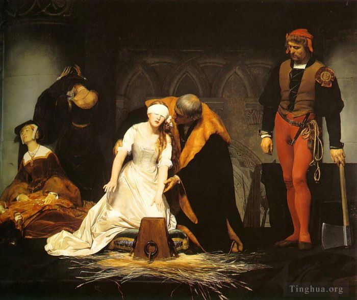 保罗·德拉罗什 的油画作品 -  《处决简·格雷女士,1834》