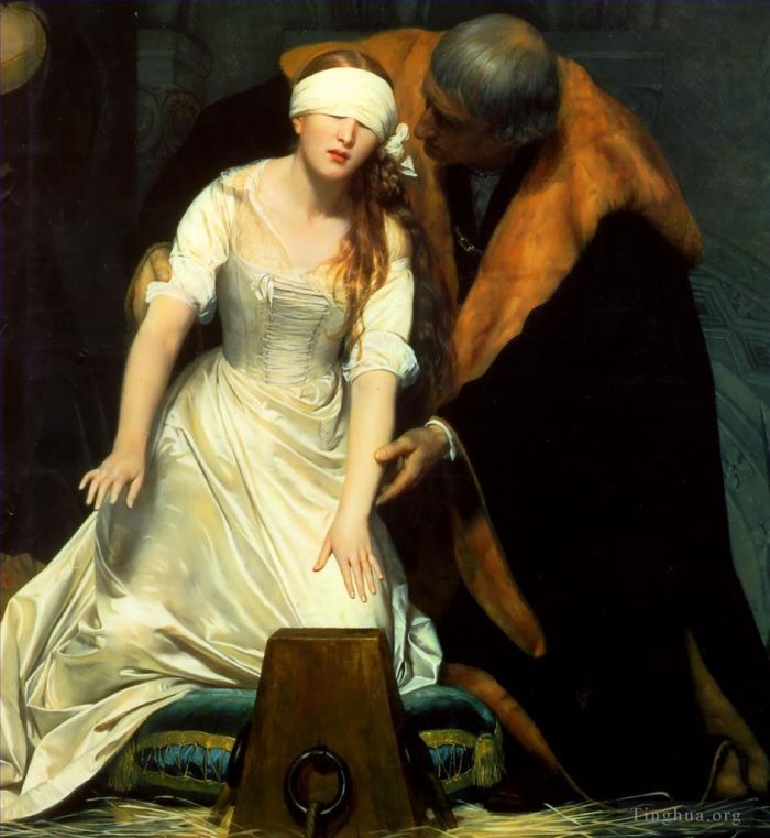 保罗·德拉罗什 的油画作品 -  《处决简·格雷女士,1834centre》