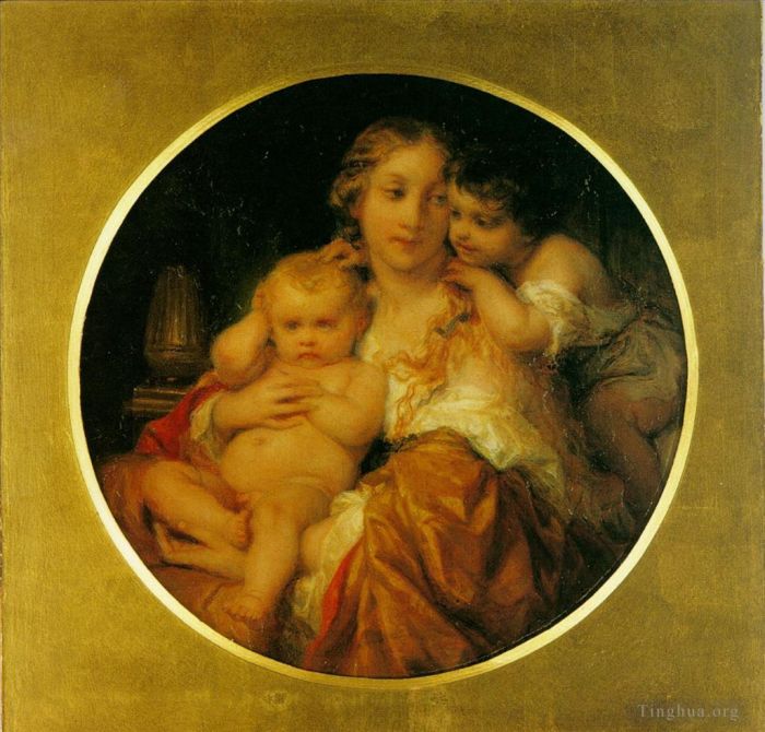 保罗·德拉罗什 的油画作品 -  《母亲和孩子》