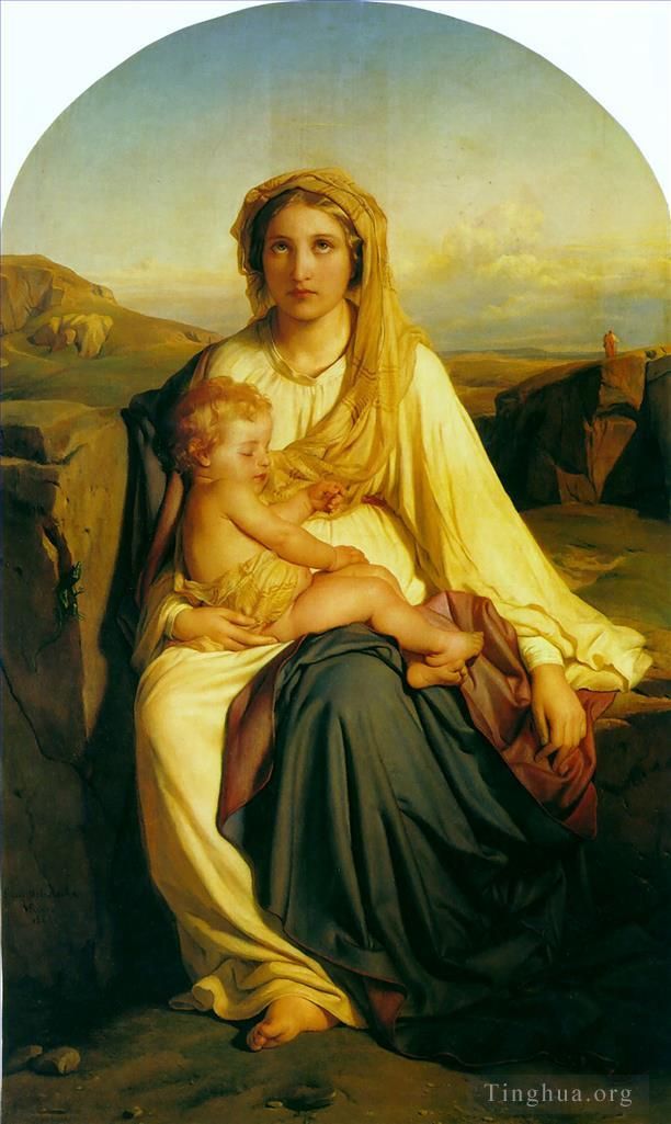 保罗·德拉罗什 的油画作品 -  《处女与孩子,1844》