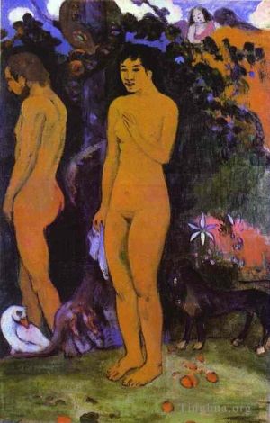 艺术家保罗·高更作品《亚当和夏娃》