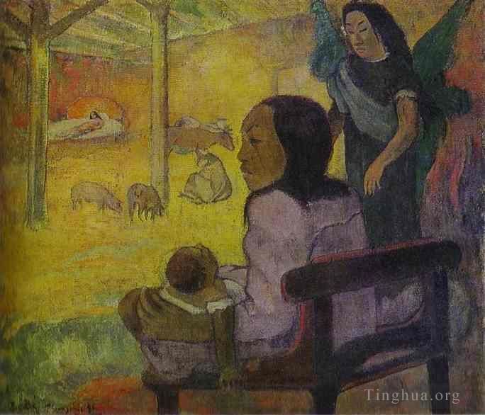 保罗·高更 的油画作品 -  《婴儿诞生》
