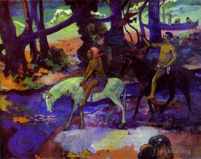 保罗·高更 的油画作品 -  《福特逃跑》