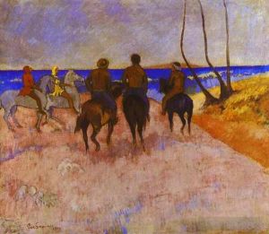 艺术家保罗·高更作品《海滩上的骑士》