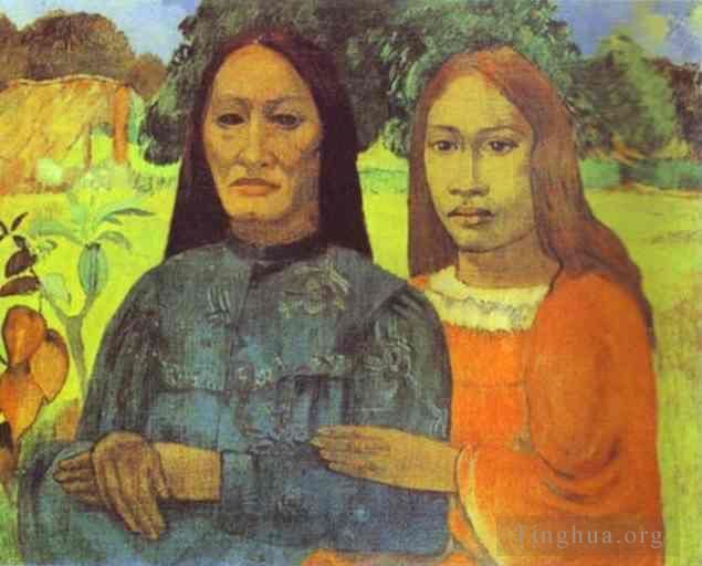 保罗·高更 的油画作品 -  《母亲和女儿》