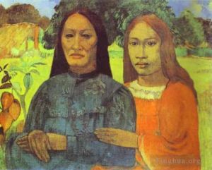 艺术家保罗·高更作品《母亲和女儿》